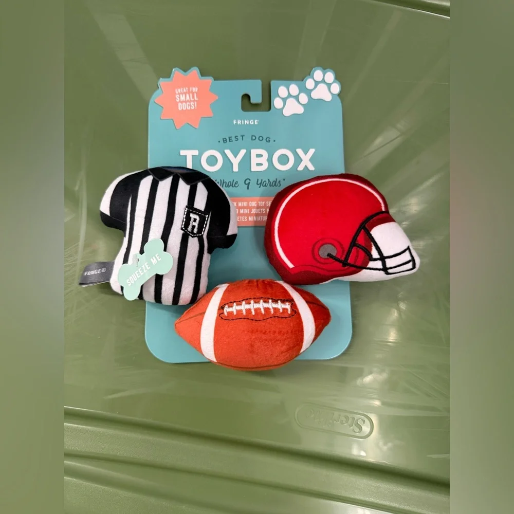 Plush Football, Helmet & Referee Toy Set - Red, Orange, Black & White NWT